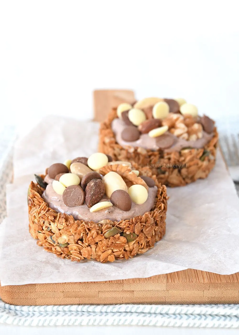 chocolade-noten granola taartjes 1a