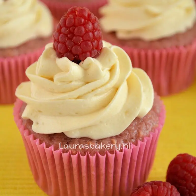 Frambozen cupcakes