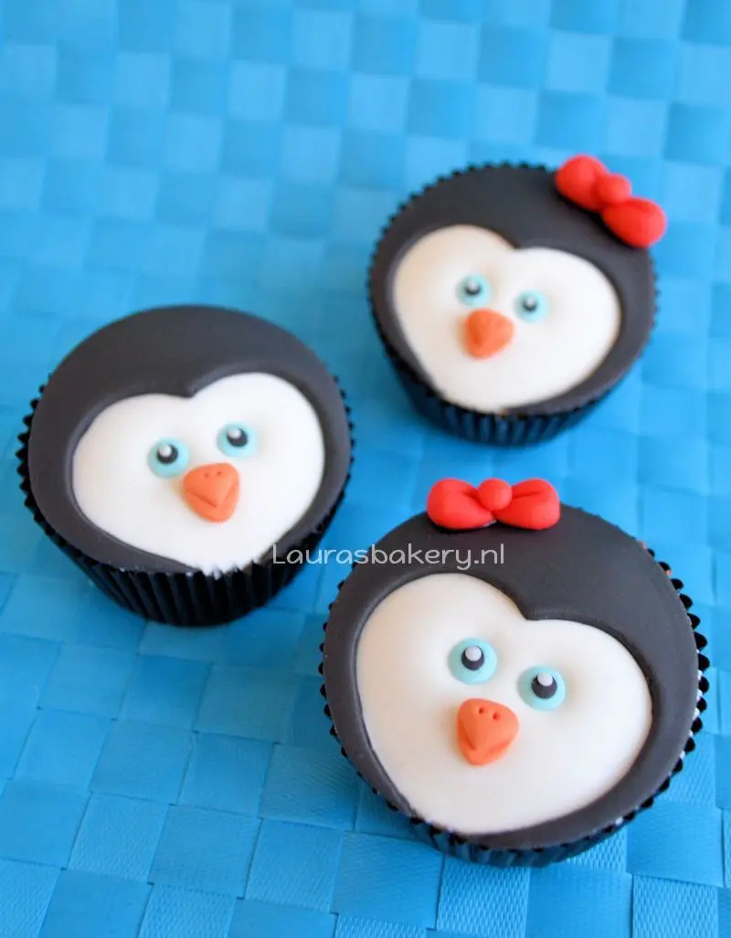 Pinguïn cupcakes