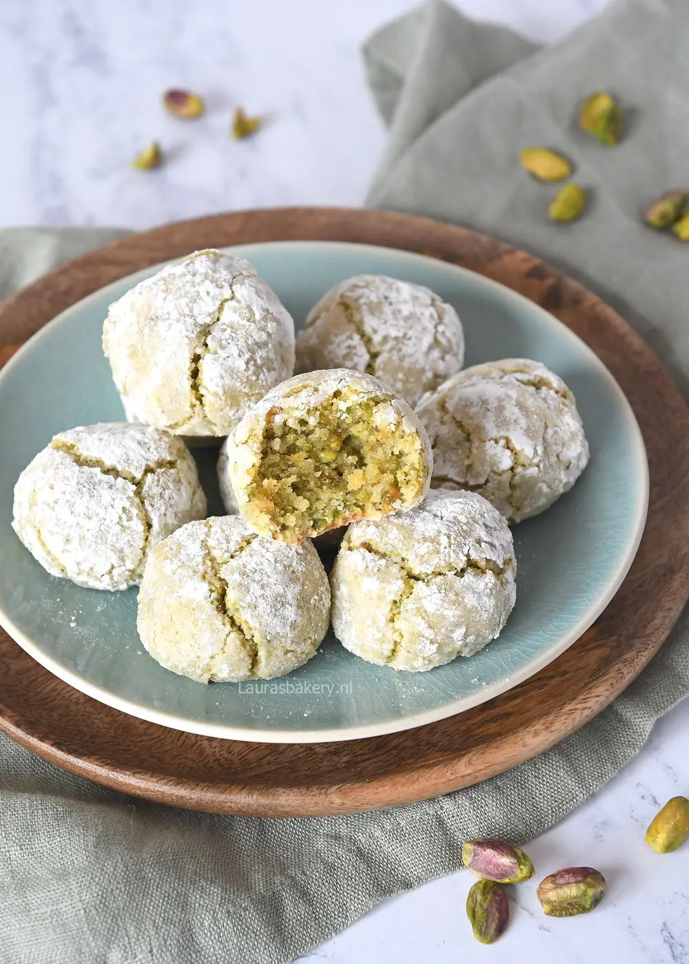 Pistache koekjes met groene thee + review Bakken zonder gluten