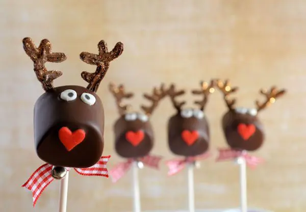 Rendier marshmallow pops