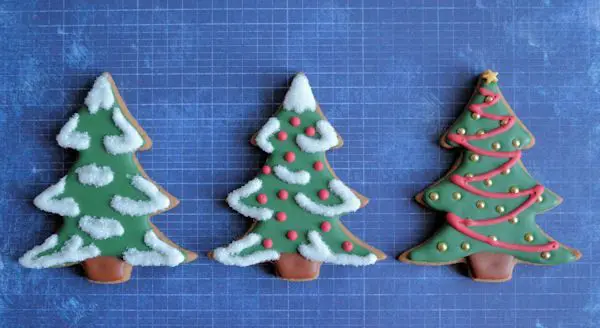 3x Kerstboom koekjes