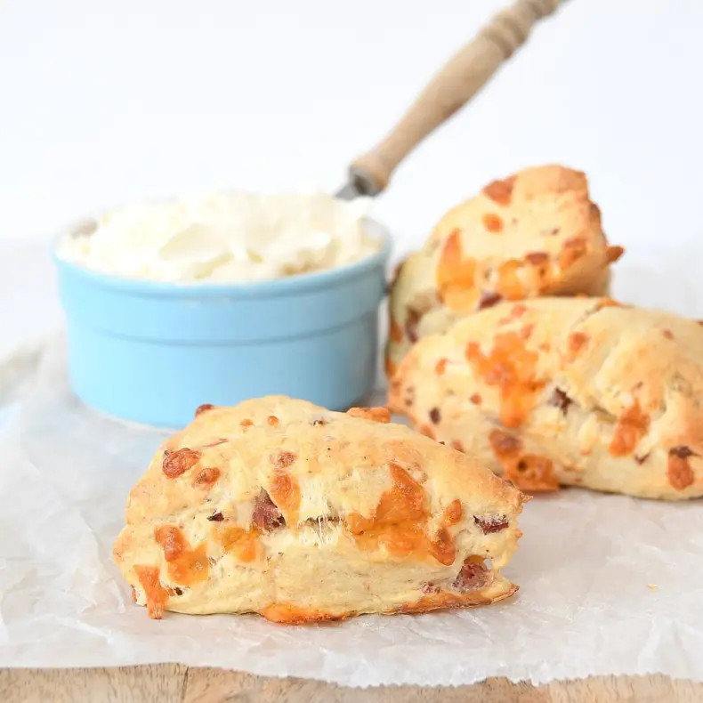Cheddar-bacon scones