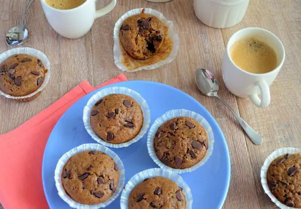 Chocolate chip koffie muffins