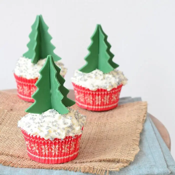 Cupcakes met 3D kerstboom
