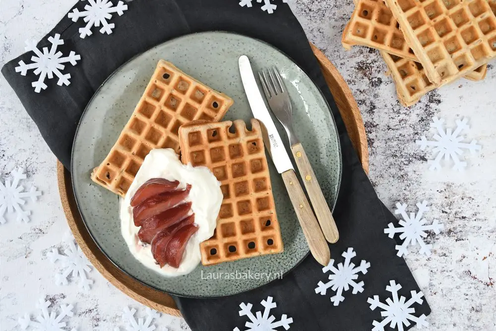 gingerbread wafels met kwark en stoofpeertjes 2a