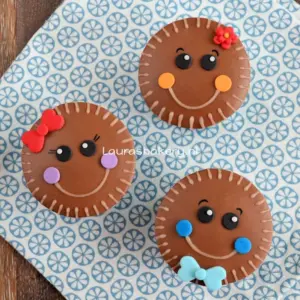 Gingerbreadman cupcakes decoreren