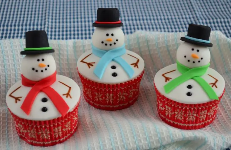 Sneeuwpop cupcakes