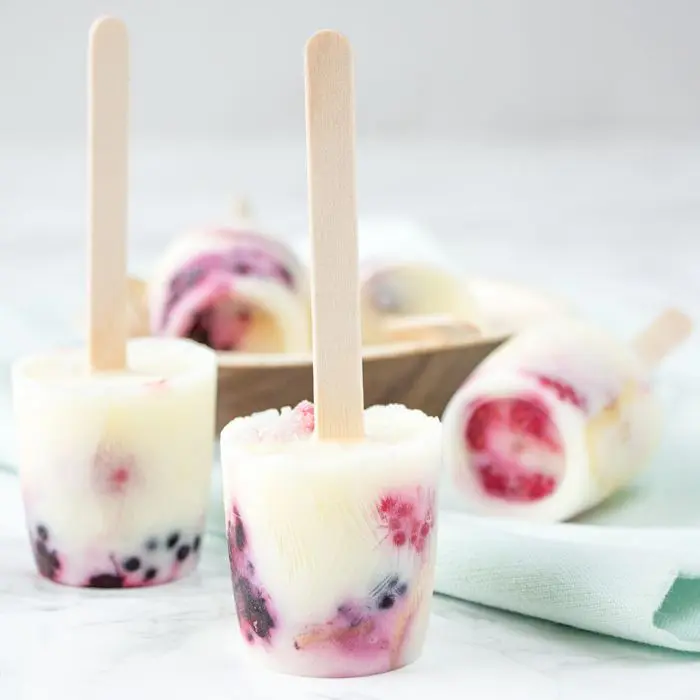 Snelle yoghurt fruit ijsjes