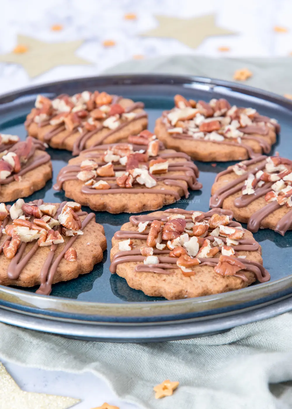 Chocolade-pecan gingerbread koekjes