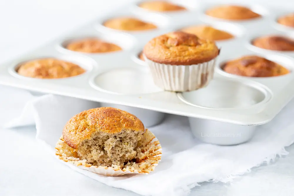 Citroen-maanzaad bananenbrood muffins