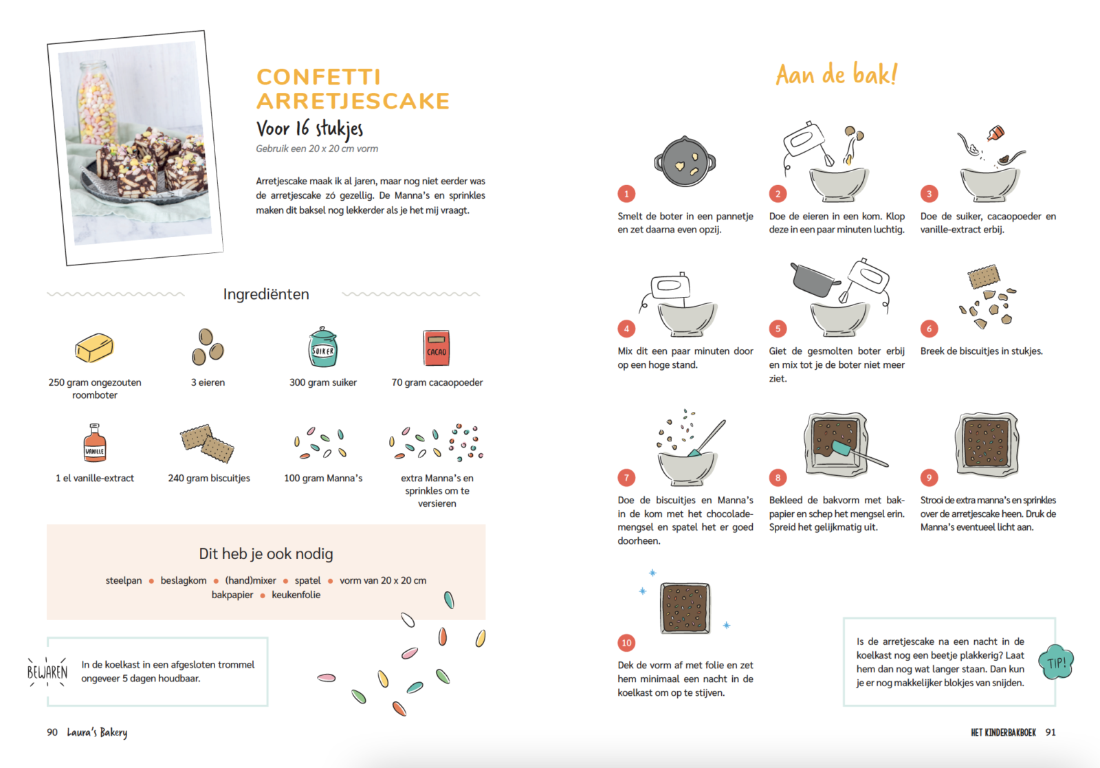 Confetti arretjescake overzicht