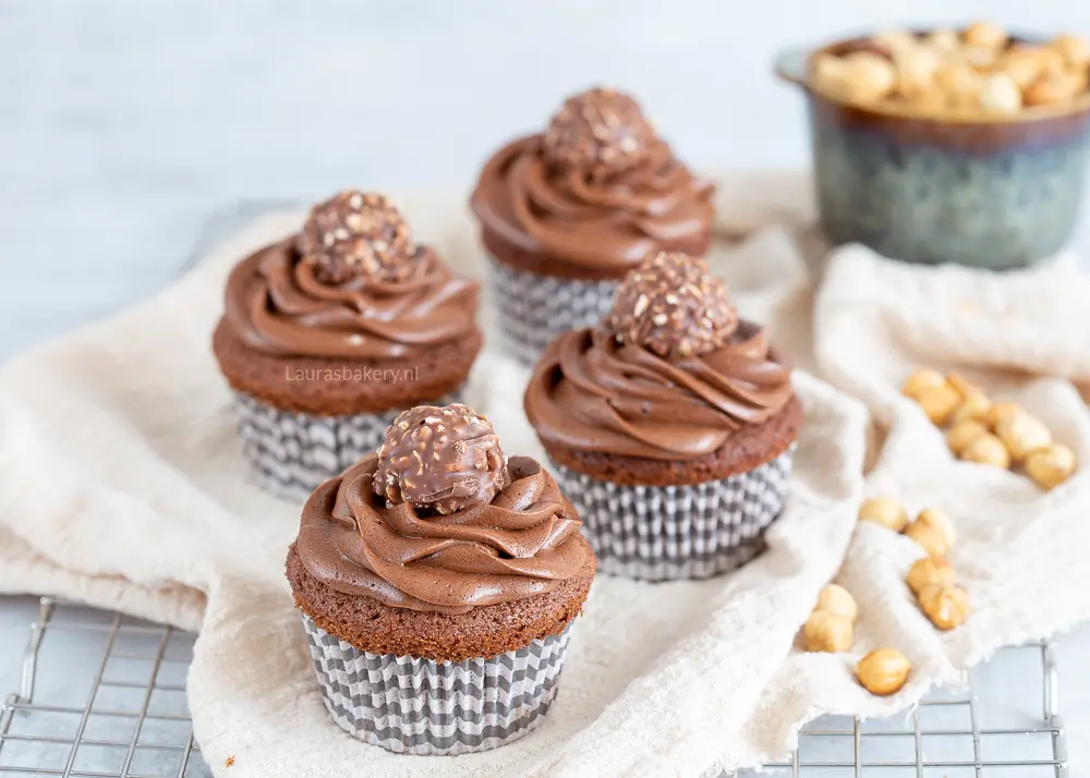 Ferrero Rocher chocolade cupcakes