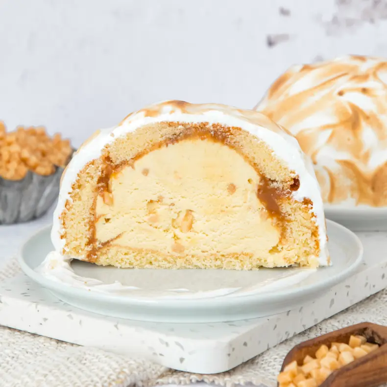 Mini baked alaska met karamel