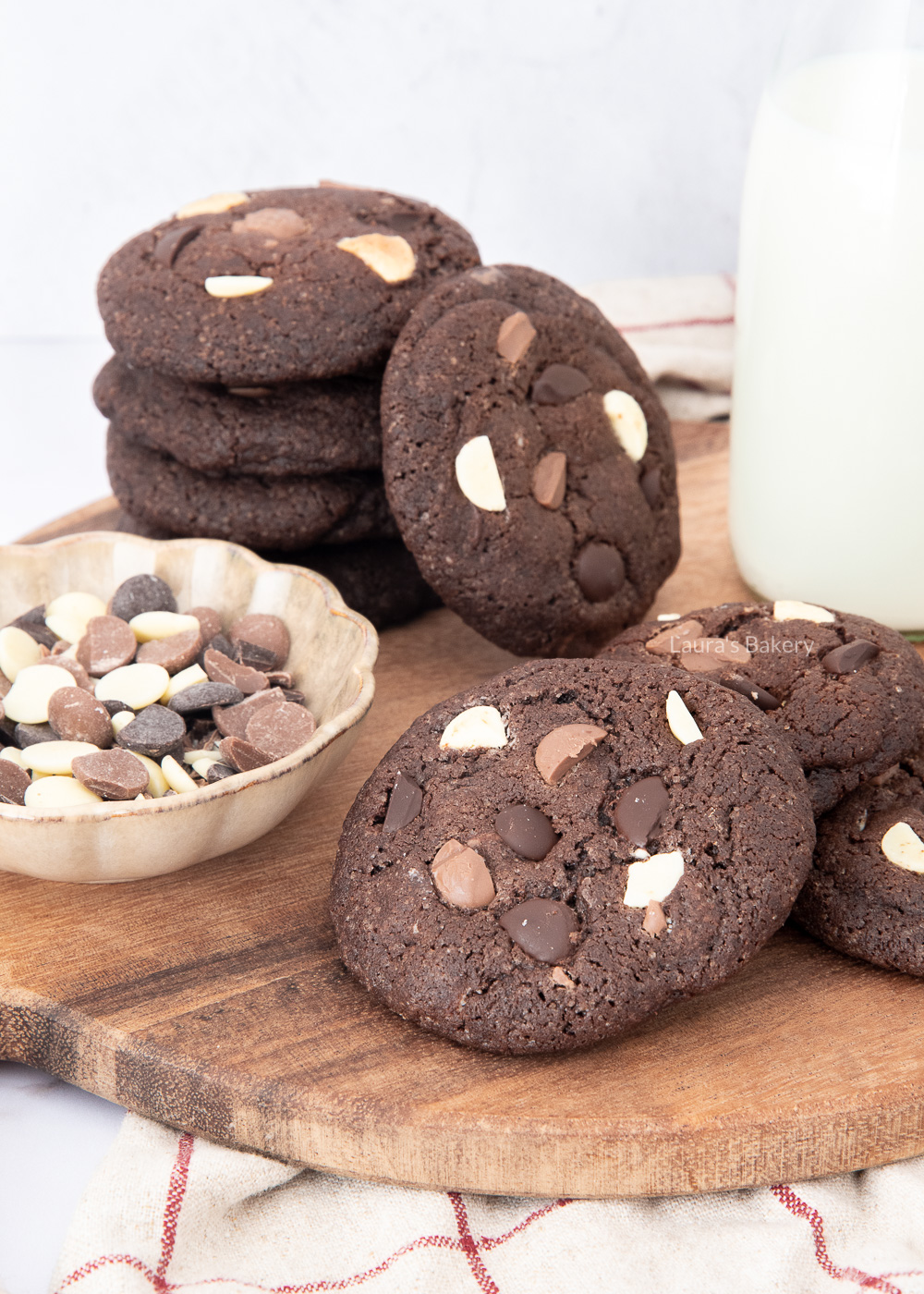 triple chocolate chip cookies recept