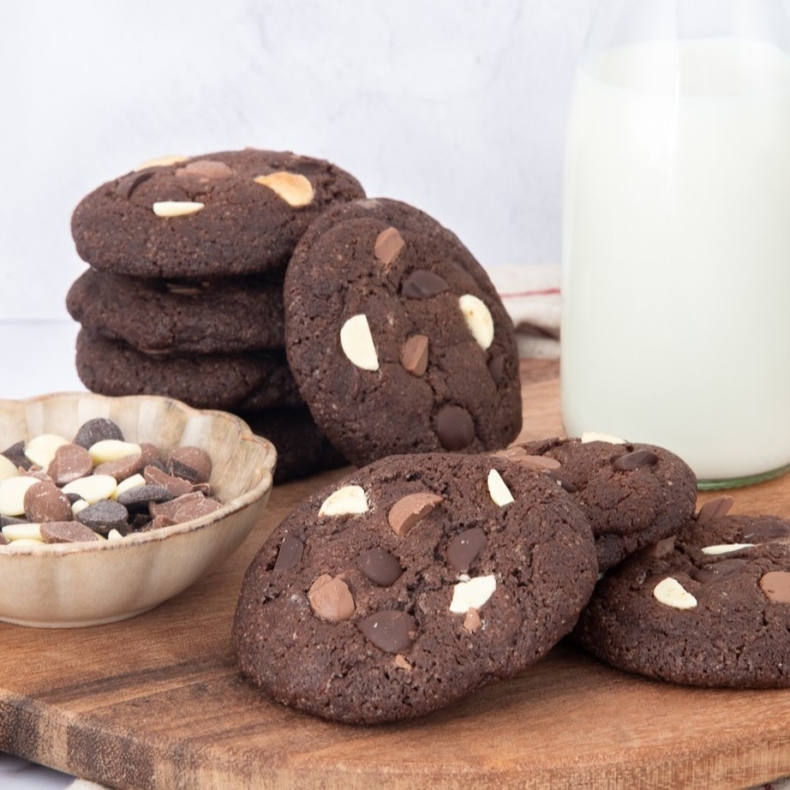 Triple chocolate cookies