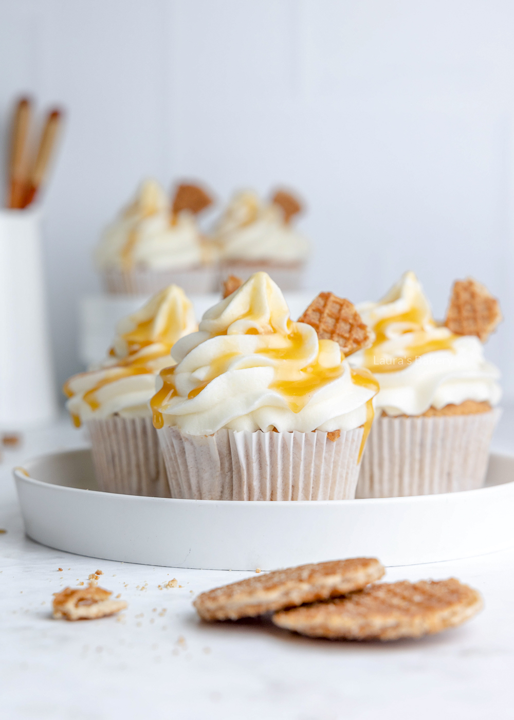 Cupcakes met stroopwafel