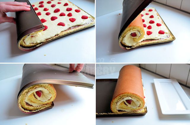 recept CAKEROL MET HAZELNOOTPASTA, VANILLECRÈME EN FRAMBOZEN 