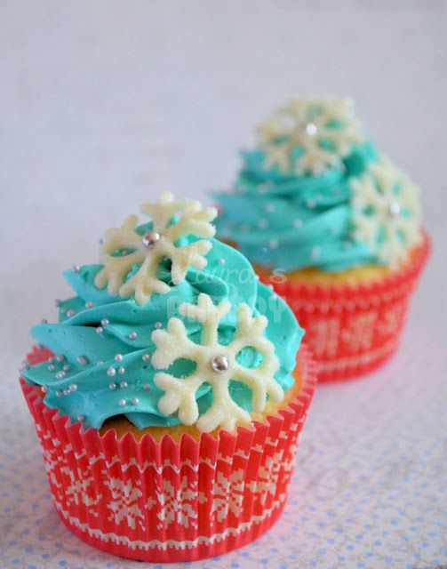 Advent 11: Cupcakes met chocolade sneeuwvlokken