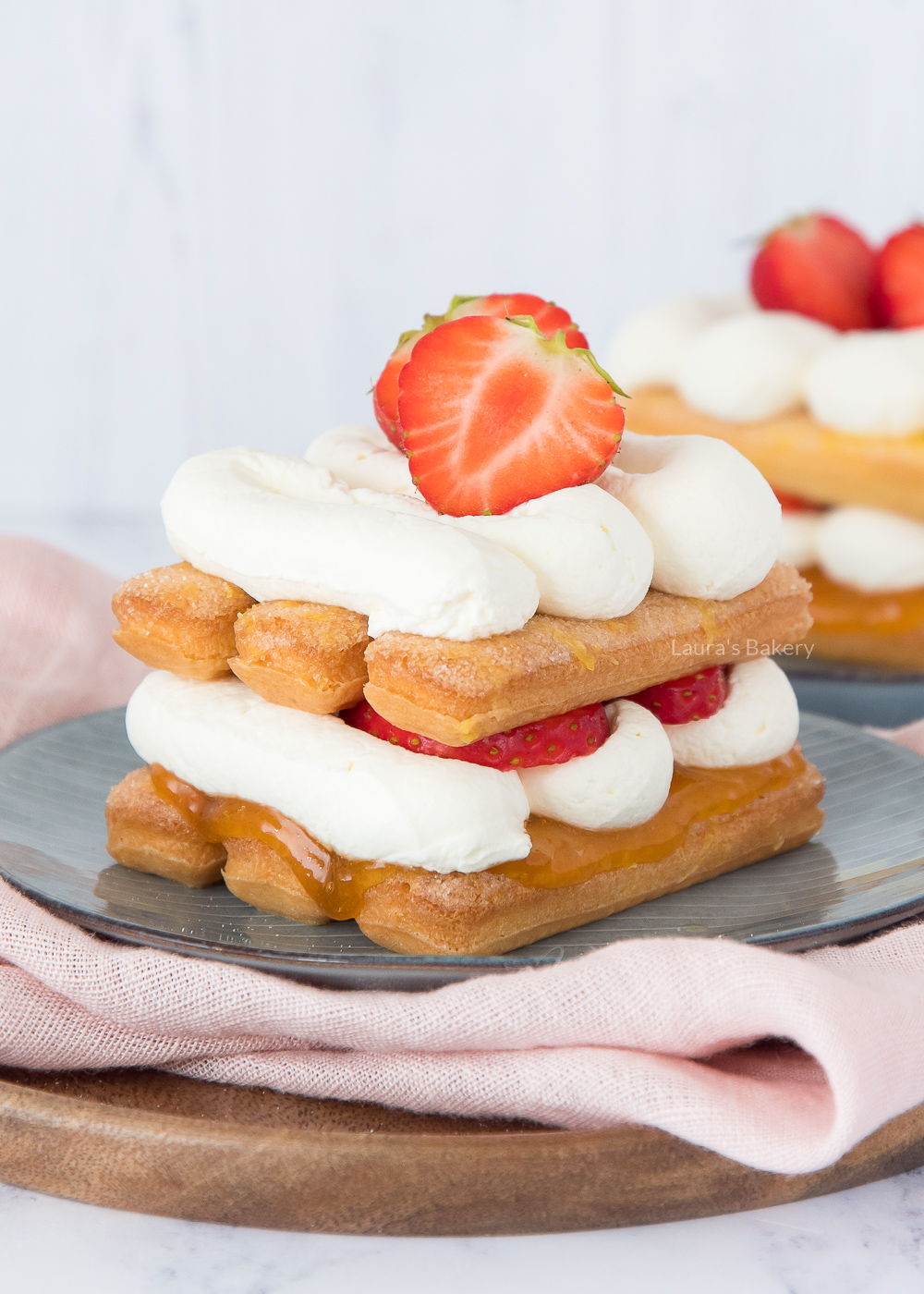 Aardbeien tiramisu met slagroom en mascarpone