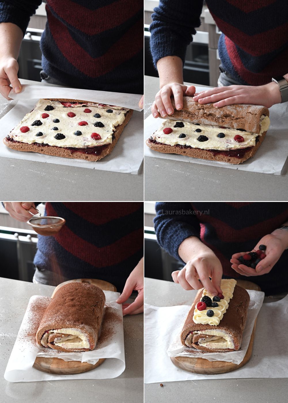 CHOCOLADE CAKEROL MET BOSVRUCHTEN bakken