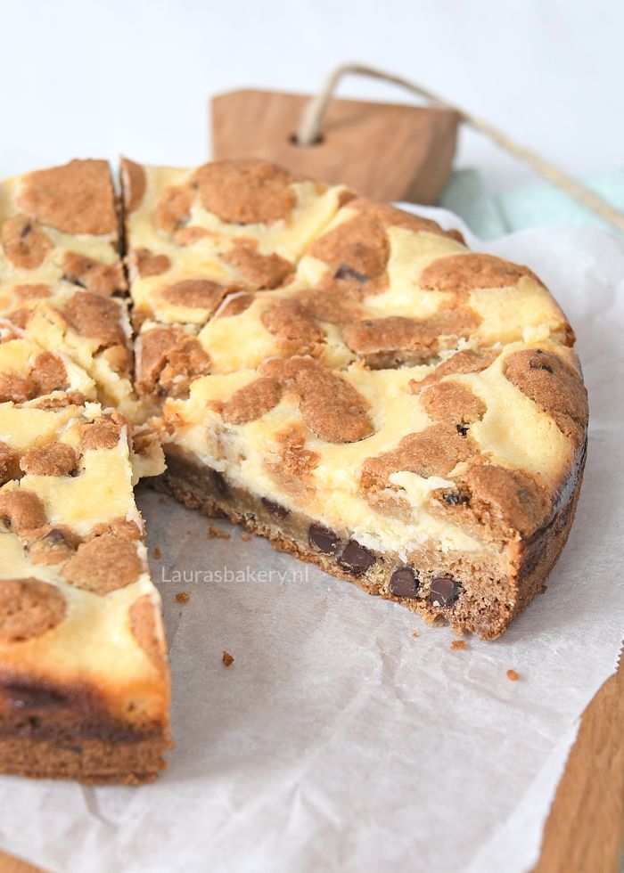 recept CHOCOLATE CHIP COOKIE CHEESECAKE TAART
