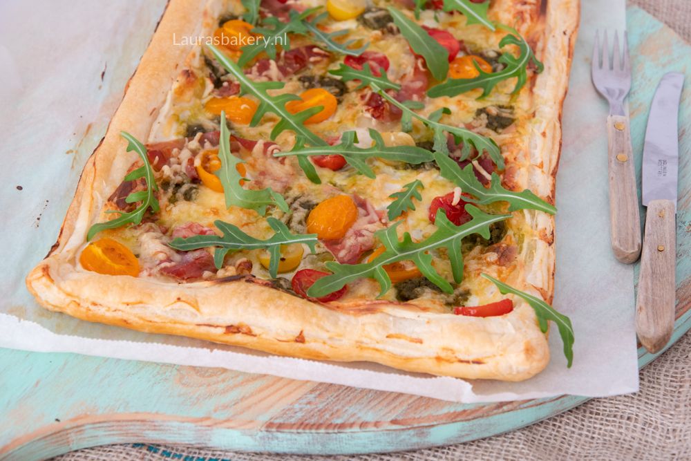 Hartige-plaattaart-met-ricotta-tomaat-en-Parmaham-1a