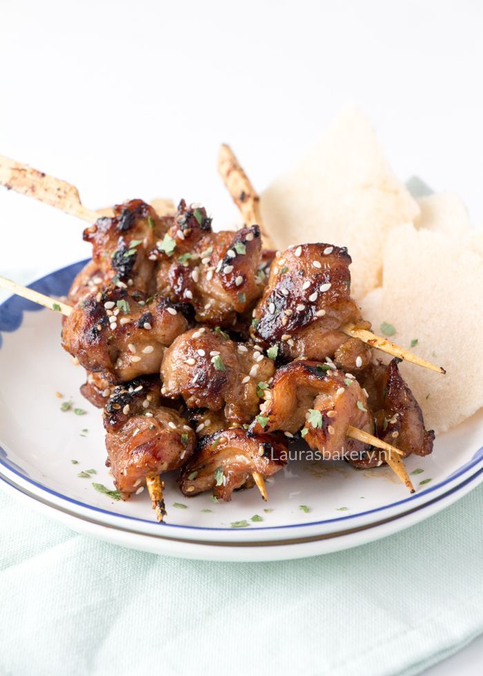 Gemarineerde saté spiesjes voor de bbq