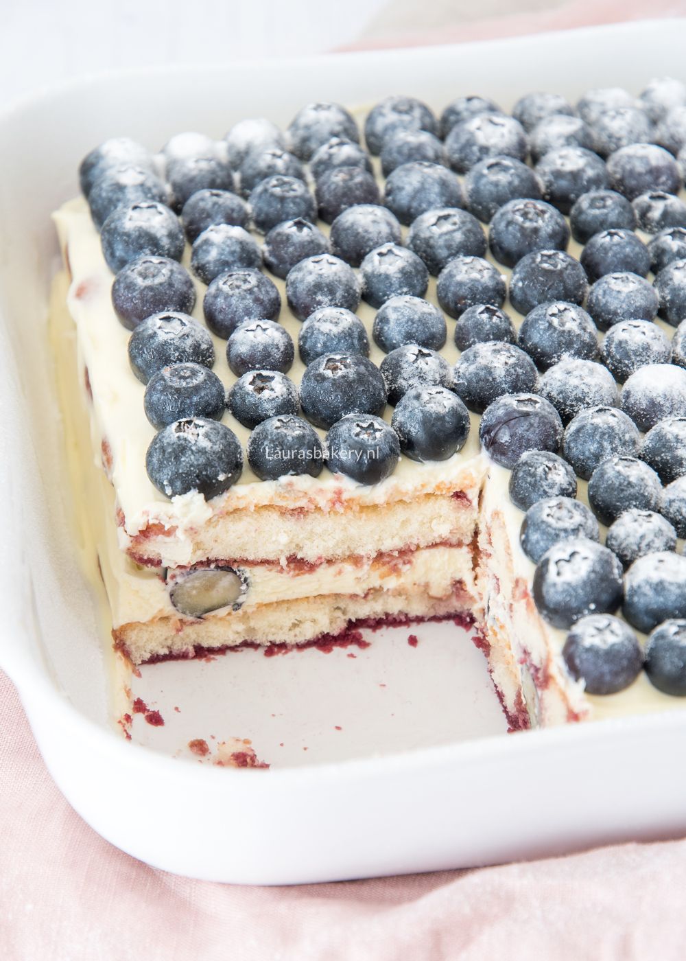 Blauwe bessen tiramisu