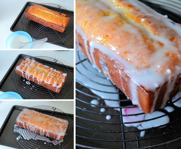 Citroen-bosbessen yoghurt cake met glazuur