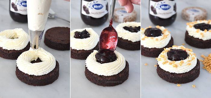 recept BROWNIE-KERSEN GEBAKJES
