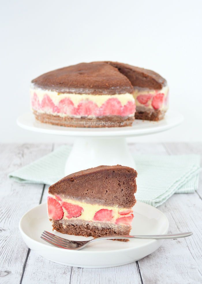 chocolade ijscake met aardbeien 1a