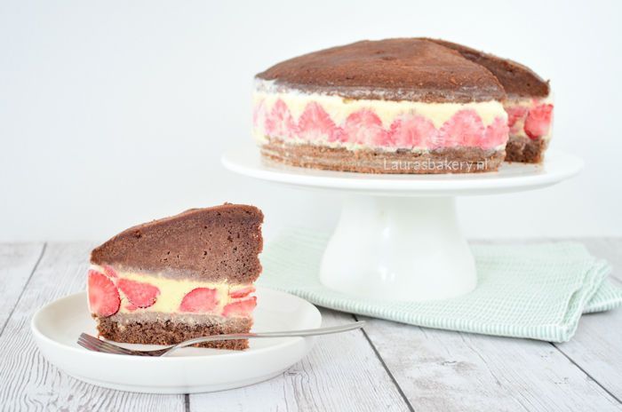 chocolade ijscake met aardbeien 3a