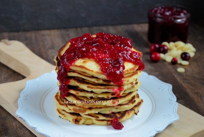 cranberry witte chocolade pancakes 