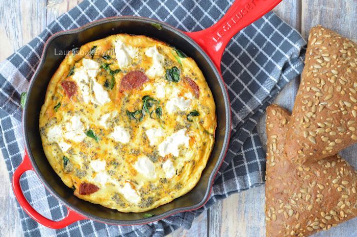 frittata met chorizo, spinazie en ricotta 2a