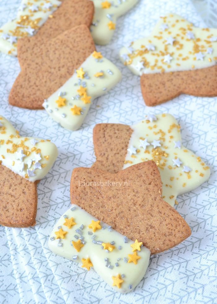 gingerbread sterren met witte chocolade 1a