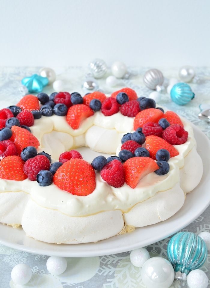 kerstkrans pavlova maken