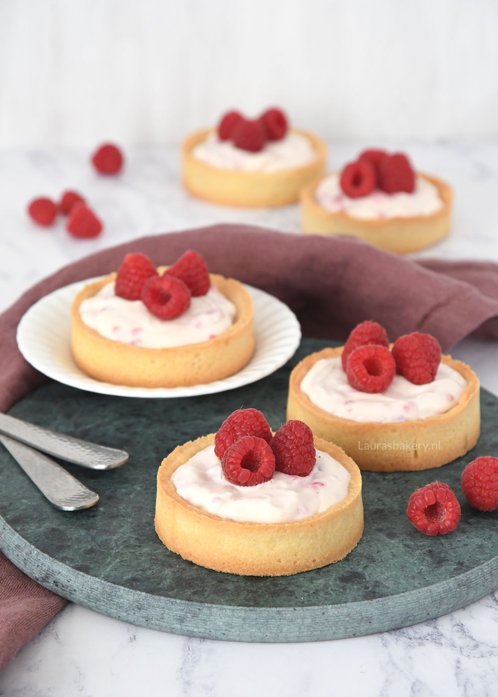 No bake frambozen cheesecake tartelettes