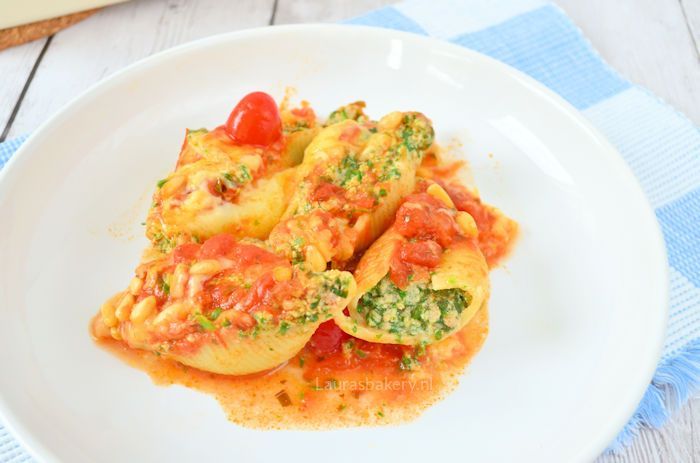 pastaschelpen met spinazie en ricotta 2a