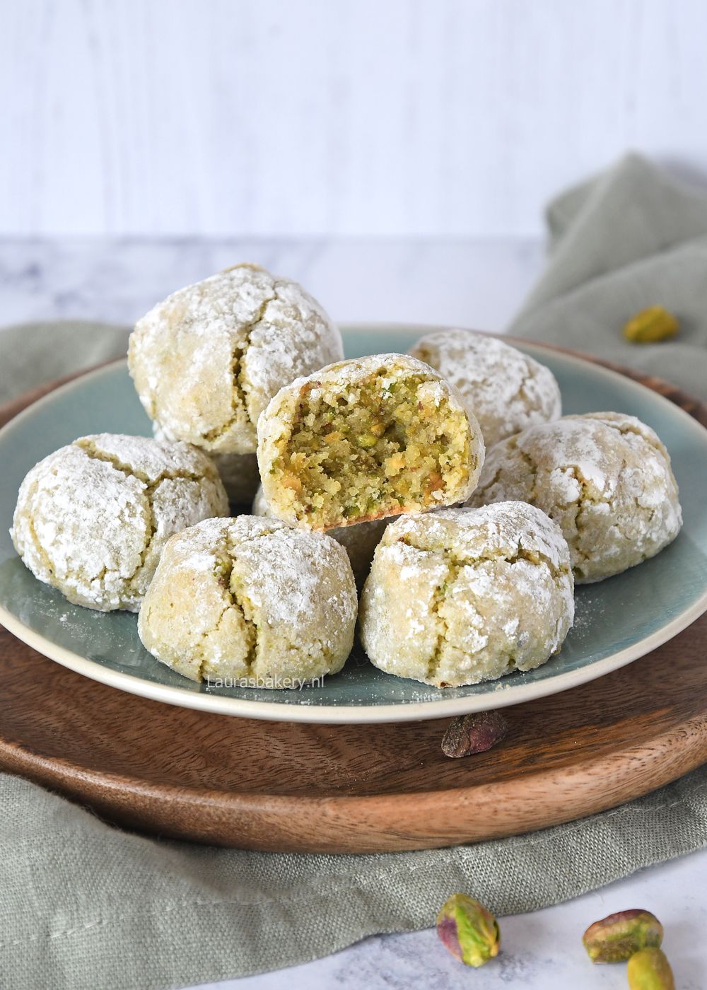 Pistache koekjes met groene thee maken