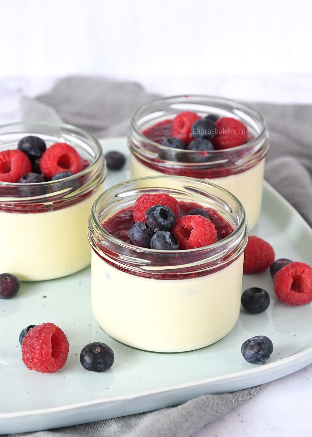 rood fruit panna cotta - snelle toetjes