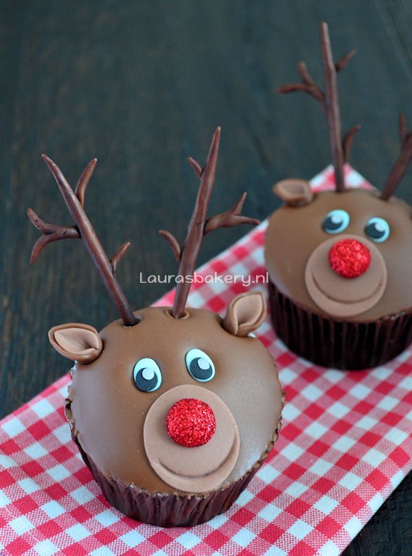 Rudolph het rendier cupcakes