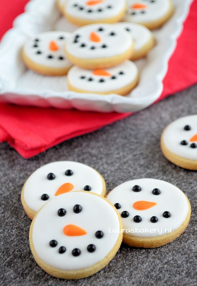 sneeuwman gezicht koekjes 