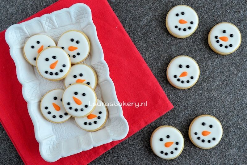 sneeuwman gezicht koekjes 