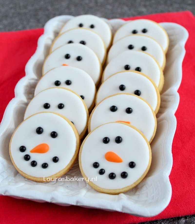 sneeuwman gezicht koekjes 