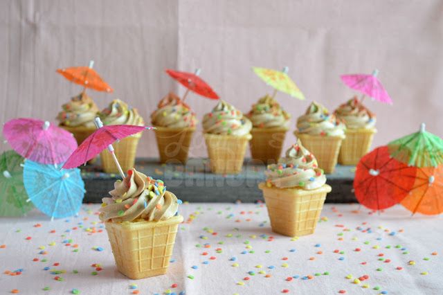 Cupcakes ijsjes met parapluutjes