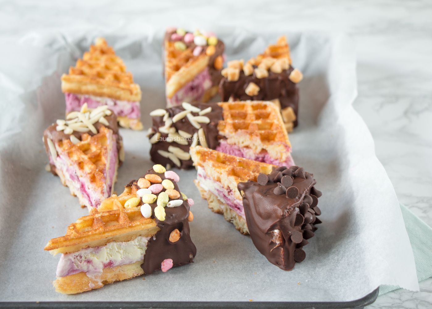 recept WAFEL IJSSANDWICHES MET CHOCOLADE 