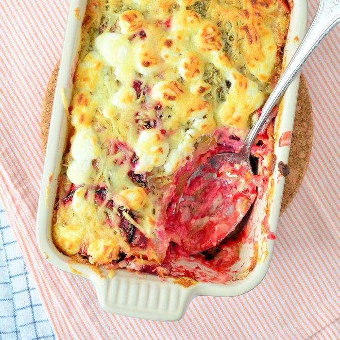 Bietjes lasagne met geitenkaas