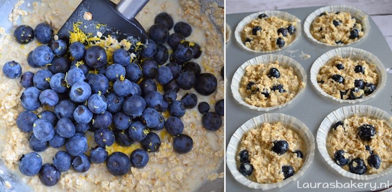 Havermout muffins met bosbessen 3a