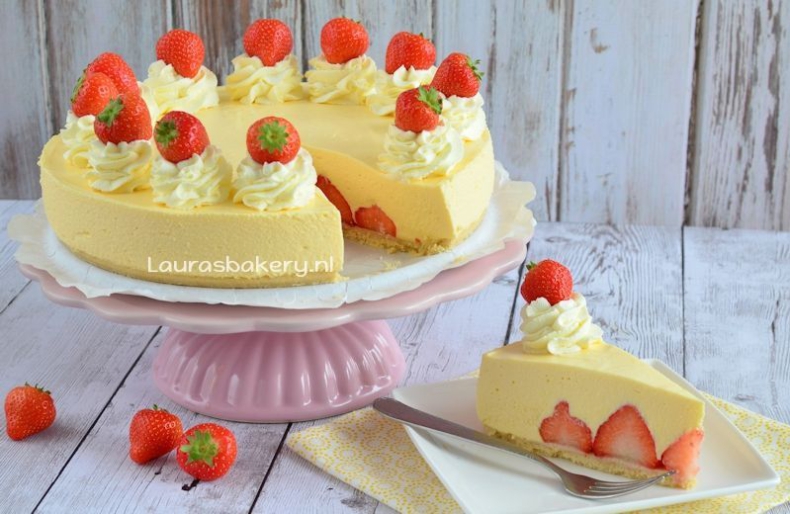 Mango aardbeien kwarktaart 3a